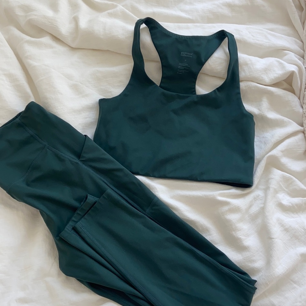 Girlfriend collective Paloma top and compressive pocket high rise leggings